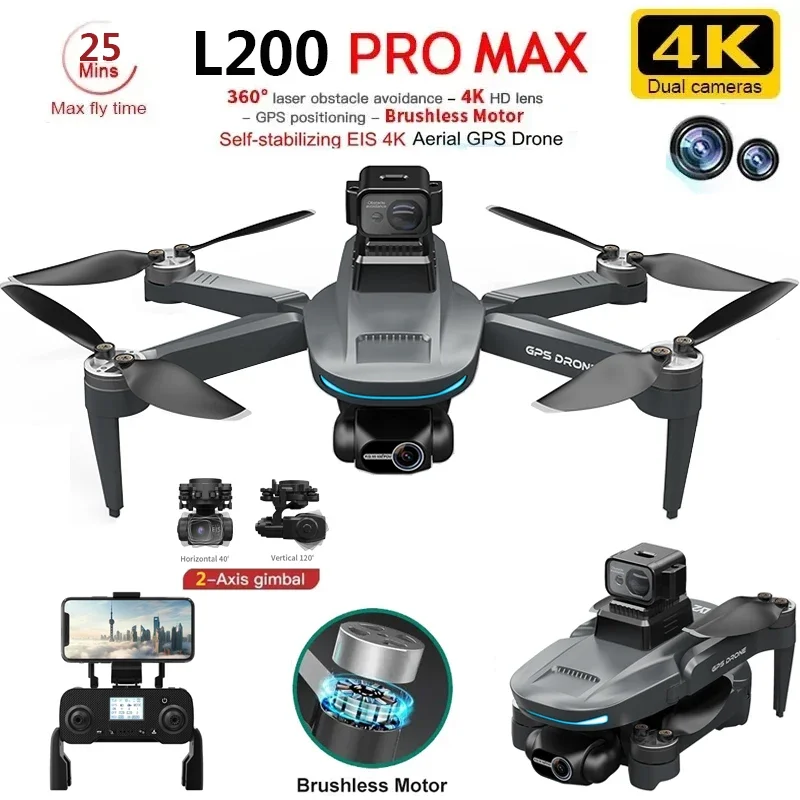 Drone Gimbal - L200 PRO MAX Drone 4K 2-Axis