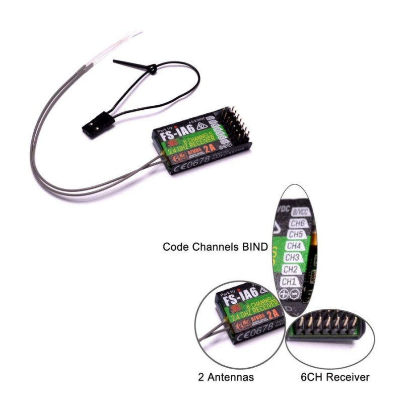 Drone Battery - Flysky FS-IA6 Receiver 6CH Dual Antenna