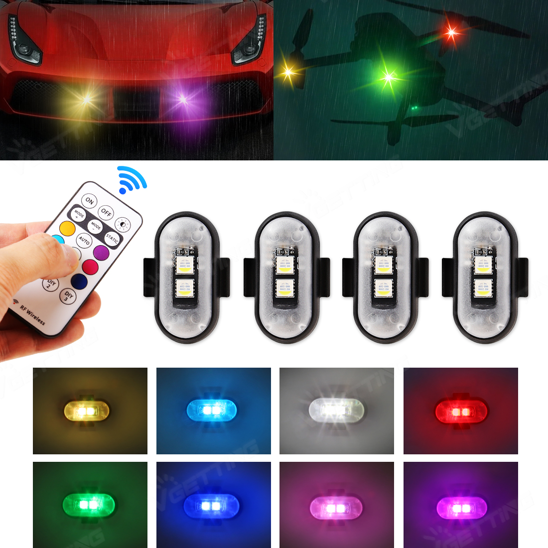 4Pcs Mini Drone Strobe Light 8 - Drone Led Light 评论和价格