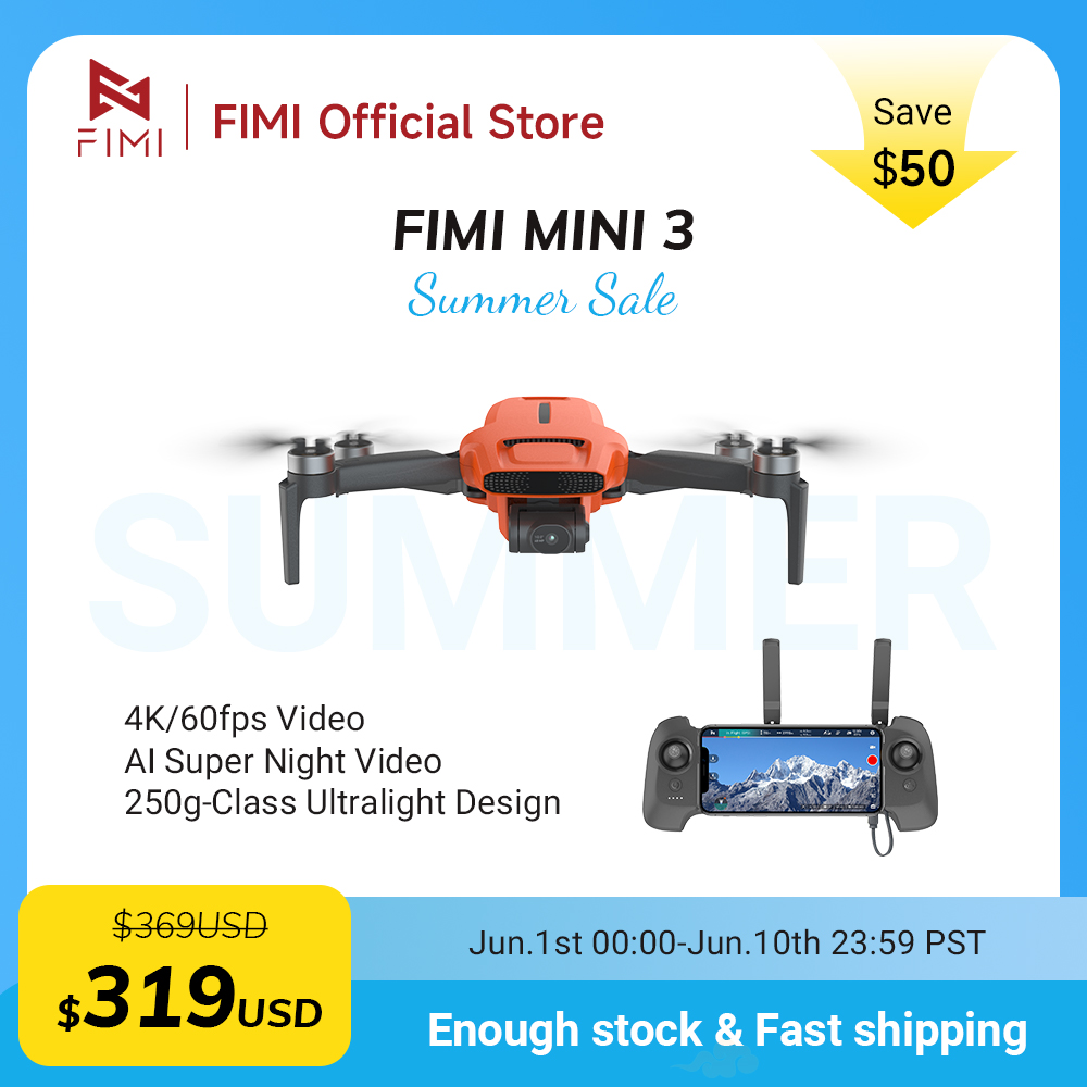 FIMI MINI 3 Camere drone 4K 60 - Drone Gimbal 评论和价格