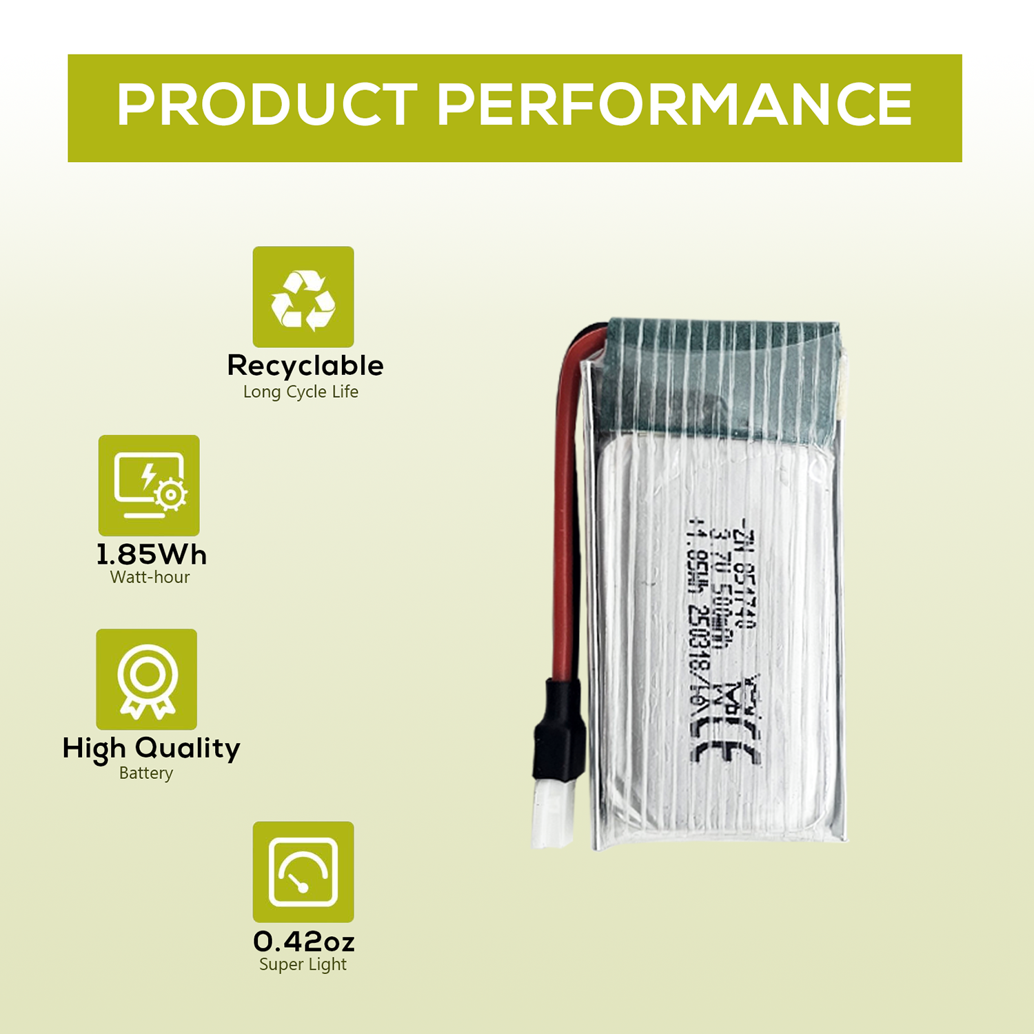 5Pcs 3.7V 500mAh LiPo Batterie - Drone Charger 评论和价格